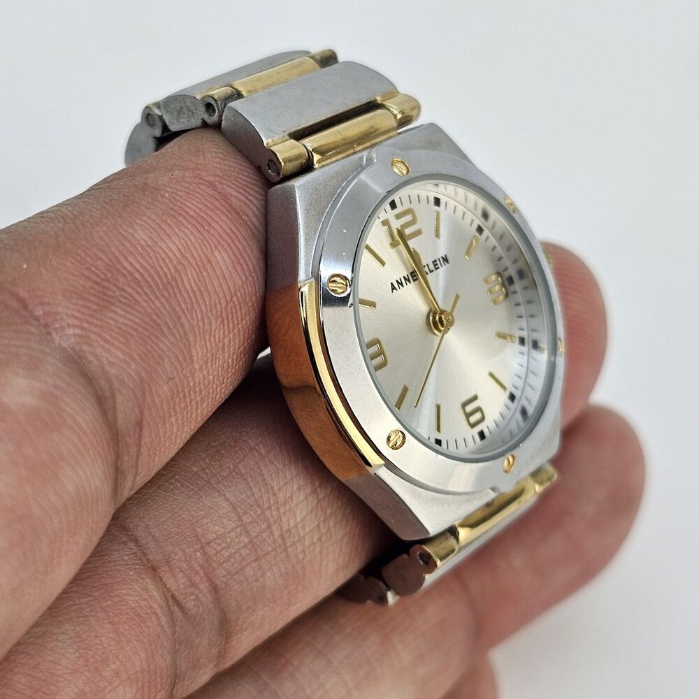 ANNE KLEIN Women's Watch 28MM Gray Dial Gray Gold‎ Bracelet 6" New Battery - Picture 4 of 12